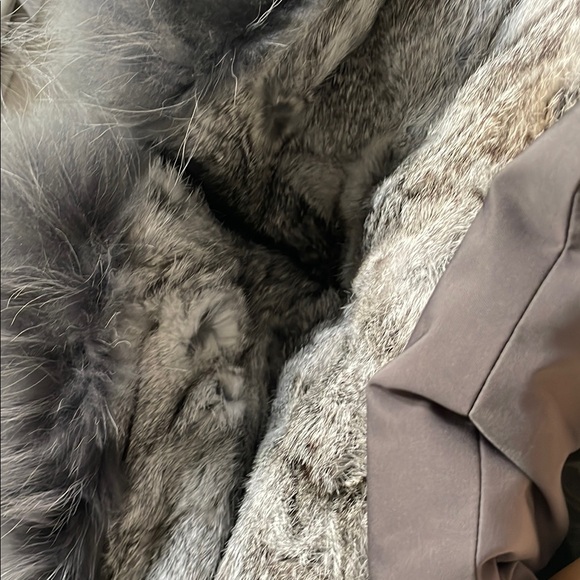 RUDSAK Women's Gray Leather and fur lined Parka coat - Picture 11 of 17